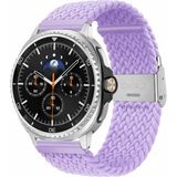 MMP Shop Samsung Galaxy Watch 8 40MM / 44MM / 46MM Classic Uyumlu Metal Clips Kumaş Örgü Akıllı Saat Kordon - Lila