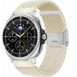 MMP Shop Samsung Galaxy Watch 8 40MM / 44MM / 46MM Classic Uyumlu Metal Clips Kumaş Örgü Akıllı Saat Kordon - Starlight