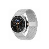 MMP SHOP Samsung Galaxy Watch 8 40mm / 44mm / 46mm Classic Uyumlu Metal Clips Kumaş Örgü Akıllı Saat Kordon
