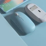 MMP Shop Tablet Telefon Laptop Windows Macbook Uyumlu Bluetooth + 2.4Hz Wifi Kablosuz Şarjlı Sessiz Slim Mouse - Açık Mavi