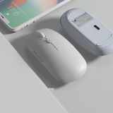 MMP Shop Tablet Telefon Laptop Windows Macbook Uyumlu Bluetooth + 2.4Hz Wifi Kablosuz Şarjlı Sessiz Slim Mouse - Beyaz