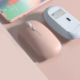 MMP Shop Tablet Telefon Laptop Windows Macbook Uyumlu Bluetooth + 2.4Hz Wifi Kablosuz Şarjlı Sessiz Slim Mouse - Pembe