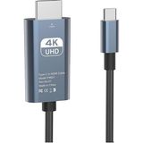 MMP Shop Type-C To Hdmı 4K 60Hz Yüksek Cözünürlük Type-C 87W Dönüştürücü Kablo - Gri