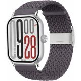 MMP Shop Xiami Redmi Watch 4 / 5 / 6 Uyumlu Metal Clips Kumaş Örgü Akıllı Saat Kordon - Füme