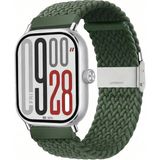 MMP Shop Xiami Redmi Watch 4 / 5 / 6 Uyumlu Metal Clips Kumaş Örgü Akıllı Saat Kordon - Haki