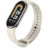 MMP Shop Xiaomi Mi Band 8 / 9 / 10 Uyumlu Akıllı Bileklik Yüksek Kalite Silikon Kordon Kayış - Bej