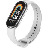 MMP Shop Xiaomi Mi Band 8 / 9 / 10 Uyumlu Akıllı Bileklik Yüksek Kalite Silikon Kordon Kayış - Beyaz
