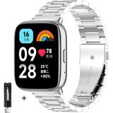 MMP Shop Xiaomi Redmi Watch 3 Active Uyumlu Ayarlabilir Paslanmaz Çelik Akıllı Saat Kordonu - Gümüş