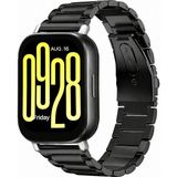MMP Shop Xiaomi Redmi Watch 5 Active / Lite Uyumlu 22MM Paslanmaz Çelik Akıllı Saat Kordonu - Siyah