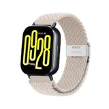 MMP SHOP Xiaomi Watch 5 Acitve / 5 Lite İle Uyumlu Metal Clips Kumaş Örgü Akıllı Saat Kordon Starlight