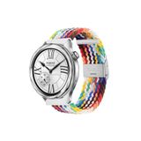 MMP SHOP Xiaomi Watch S4/S3/S2/S2 Pro/S1 Active/S1 İle Uyumlu Metal Klips Hasır Örgü Spor Kordon Gökkuşagı