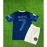 Mmt Spor Psg 2023/24 Kylian Mbappe Dragon Desenli Çocuk Forması 2li Set 7 Numara - Mavi - 9 - 10 Yaş