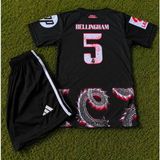 Mmt Spor R. Madridd 2024/25 Sezon Dragon Desenli Bellıngham Çocuk Forma 2 Li Set Siyah - 3 - 4 Yaş