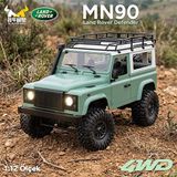 MN Model Mn90 1/12 Land Rover Defender D90 4WD RC Model Crawler Offroad Uzaktan Kumandalı Araba Arazi Aracı RTR Yeşil Mn-90