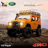MN Model Mn98 V2 1/12 Land Rover Defender D90 4WD RC Model Crawler Offroad Sarı Uzaktan Kumandalı Araba Truck - Dahili Işık Seti