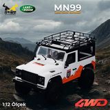 MN Model Mn99 V2 1/12 Land Rover Defender D90 4WD RC Model Crawler Offroad Truck Beyaz Uzaktan Kumandalı Araba - Dahili Işık Seti