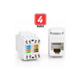 Mn117c Rj45 Keystone Jack Cat6 Patch Panel Ve Ağ Priz Modülü-4 Adet