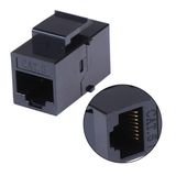 MN119CK Cat6 RJ45 Dişi Dişi Klipsli Ethernet Kablo Birleştirici ve İnternet Kablosu Uzatma Aparatı 8P8C 250 MHz, Siyah, 2