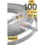Mn202f Telefon Hat Kablosu 100 Metre/Bakır Tel-Diş Mekan/Kutu–Modem Dsl Adsl Vdsl Kablosu/4'Lü-Flat