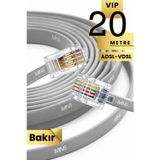 Mn202f Telefon Hat Kablosu 20 Metre Bakır İletken-Diş Mekan Uyumlu Adsl Vdsl Modem Uyumlu Dsl Kablo