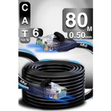 MN6 M106 Cat6 UTP Ethernet Kablosu 80 Metre, Dış Mekan UV Korumalı Çift Katmanlı PE+PVC 0.50mm İletken İnternet Kablosu