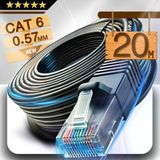 Mn6 M107x Cat6 Ethernet Kablosu 20 Metre, Uv Korumalı, 23Awg 0.57Mm, Pe+Pvc Çift Katmanlı Dış Mekan Uyumlu