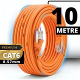 Mn6 M107XT CAT6 Ethernet Kablosu 10 Metre 0.57mm UTP Ultra Dayanıklı Çift Kat Korumalı Dış Mekan Ağır Şartlara Uygun LAN Kablosu - Turuncu