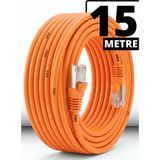Mn6 M107XT CAT6 Ethernet Kablosu 25 Metre 0.57mm UTP Ultra Dayanıklı Çift Kat Korumalı Dış Mekan Ağır Şartlara Uygun LAN Kablosu - Turuncu