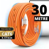 Mn6 M107XT CAT6 Ethernet Kablosu 30 Metre 0.57mm UTP Ultra Dayanıklı Çift Kat Korumalı Dış Mekan Ağır Şartlara Uygun LAN Kablosu - Turuncu