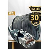 Mn6 M108XF Cat6 FTP Ethernet Kablosu 30 Metre Dış Mekan UV Korumalı Çift Katmanlı PE+PVC Parazit Önleyici 23AWG 0.60mm