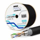 MN6 M108XF Cat6 FTP Ethernet Kablosu 305 Metre Dış Mekan UV Korumalı, Parazit Önleyici, Çift Katmanlı PE+PVC Koruma, 23AWG 0.60mm RJ45 İnternet Kablosu
