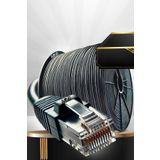 MN6 M108XF Cat6 FTP Ethernet Kablosu 500 Metre Dış Mekan UV Korumalı, Parazit Önleyici, Çift Katmanlı PE+PVC Koruma, 23AWG 0.60mm RJ45 İnternet Kablosu