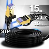 Mn6 M109F Cat7 Ethernet Kablosu 15 Metre 5G Modem Uyumlu Bakır İletken STP 10 Gbps Altın Kaplama RJ45
