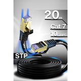 MN6 M109F Cat7 Ethernet Kablosu 20 Metre 5G Modem Uyumlu Bakır İletken STP 10 Gbps Altın Kaplama RJ45
