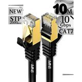MN6 M109F Cat7 Kablo 10 Metre/Bakır Tel-50 Mikron Altın Kaplama-10Gbps/10 Metre Cat7 Ethernet Kablosu