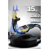 Mn6 M109f Cat7 Kablo 15 Metre/10gbps-50 Mikron Altın Kaplama/STP/Cat7 Ethernet Kablosu