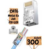 Mn6 M117XF Cat6 JACK/300 Adet-Metal Ez/yeni Nesil RJ45 Cat6-8p/8c Açık Uçlu/cat6 Konnektör - Füme
