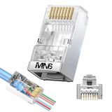 MN6 M117XF Cat6 jack/60Adet-Metal EZ/Yeni Nesil rj45 cat6-8P/8C AÇIK UÇLU/Cat6 Konnektör (CAT6 Metal EZ jack, 60)
