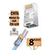 Mn6 M117Xf Cat6 Jack/8 Adet-Metal Ez/Yeni Nesil Rj45 Cat6-8P/8C Açık Uçlu/Cat6 Konnektör