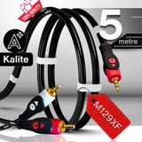 Mn6 M129xf 3.5Mm Aux To 2 Rca Erkek-Erkek Stereo Ses Kablosu, 5 Metre