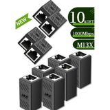 Mn6 M13X Kablo BIRLEŞTIRICI/10 ADET-CAT5-CAT6-CAT7-CAT8-UYUMLU/LAN Kablosu Birleştirici Ara Aparatı - Siyah
