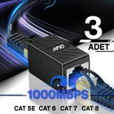 Mn6 M13X Kablo BIRLEŞTIRICI/3 ADET-CAT5-CAT6-CAT7-CAT8-UYUMLU/LAN Kablosu Birleştirici Ara Aparatı - Silver
