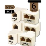 MN6 M15 Kablo BIRLEŞTIRICI/6 ADET-3KABLO Girişli-Cat5/5e-Cat6-Uyumlu/lan Kablosu Birleştirici Ara Aparatı