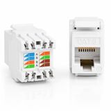 MN6 MN117C RJ45 CAT6 Keystone Jack Şase Priz Modülü 180 Derece Ağ Ethernet Bağlantı Konnektörü, Beyaz, 4