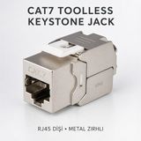 MN6 MN118X Cat7 Keystone Jack RJ45 Dişi Modül Aletsiz Metal Zırhlı Ftp Stp 10GBPS 600MHZ 20 Adet