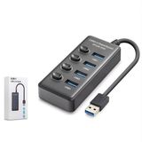 Mn6 MN131SF USB 3.0 4 Port Hub – Her Port Bağımsız Switch’li 5gbps - Siyah