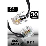 MN6 MN207FS Telefon hat Kablosu 30 metre/2 Telli-Flat-rj11 kablo/Kutu–Modem DSL Adsl Vdsl kablosu