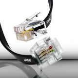 MN6 MN207FS Telefon Hat Kablosu 40 Metre/2 TELLI-FLAT-RJ11 Kablo/Kutu–Modem Dsl Adsl Vdsl Kablosu (MN207FS RJ11, Siyah, 40 M)