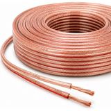 Mn6 MN251HKF 2x2.50 mm Hoparlör Kablosu 15 Metre Şeffaf Kırmızı Çizgili Kordon Amfi Hoparlör ve Ses Sistemi Kablosu