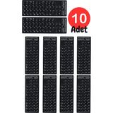 MN6 MR01 Rusça Klavye Sticker/Kaliteli Pvc-10 Adet/Rusça Ingilizce Klavye Etiketi-Rusça Pc Keyboard Sticker - 10Adet